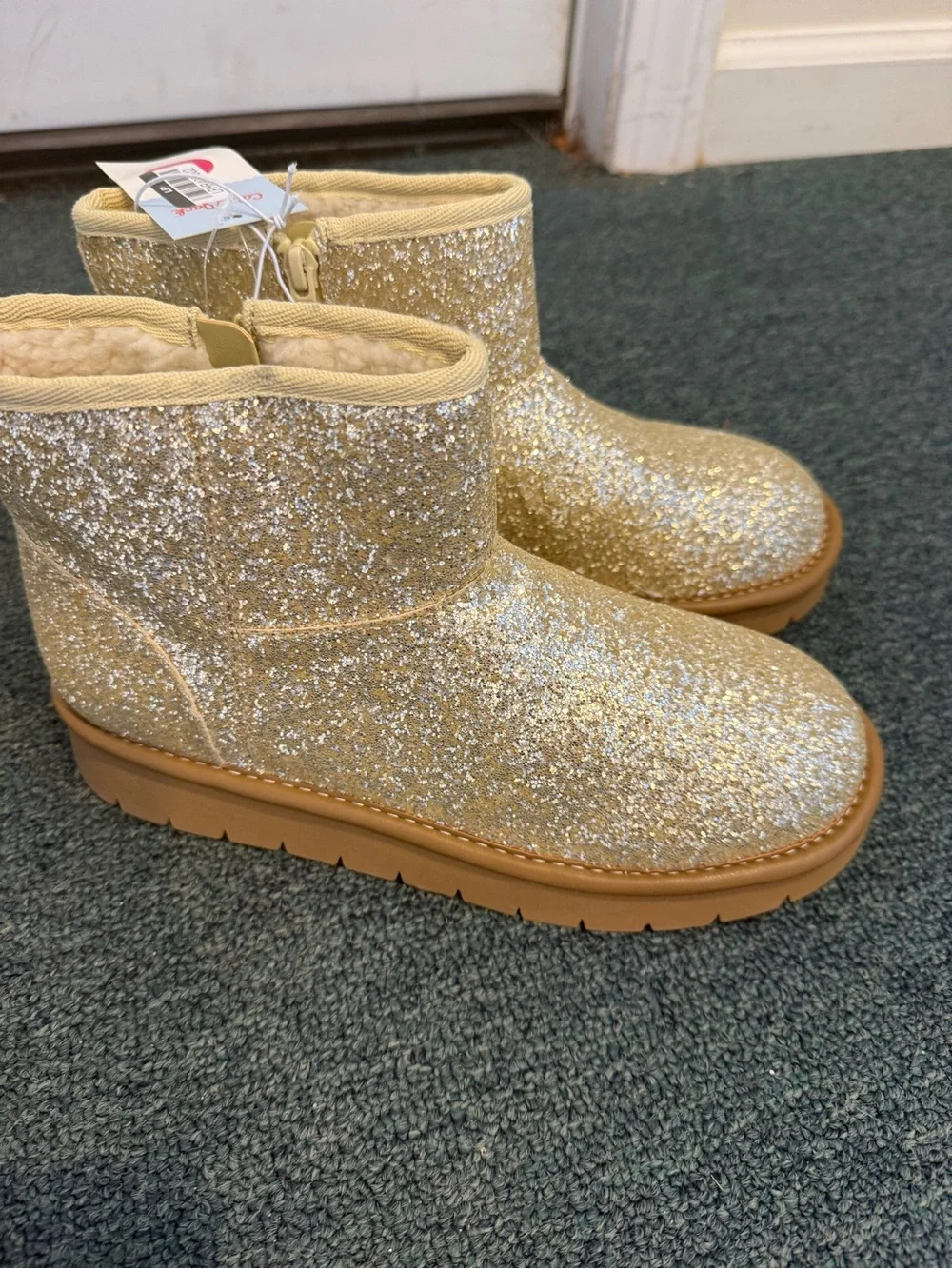 Target Kids Gold Glitter Boots